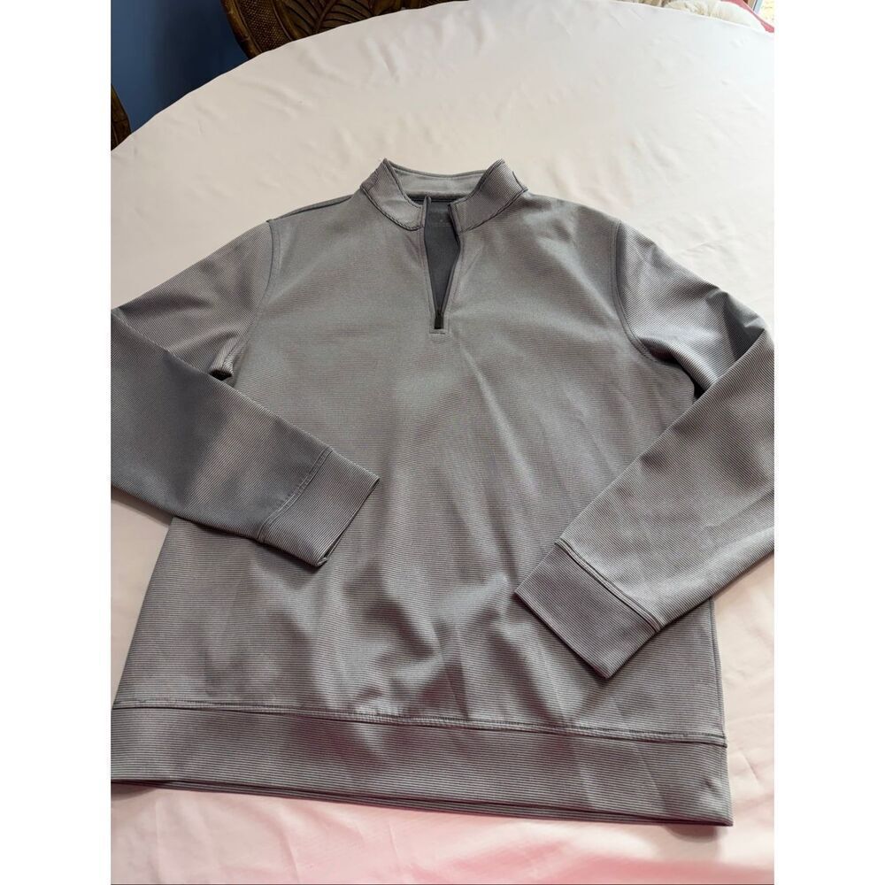 Hickey Freeman Grey Golf Performance 1/4 Zip Pullover Sweatshirt Size Medium